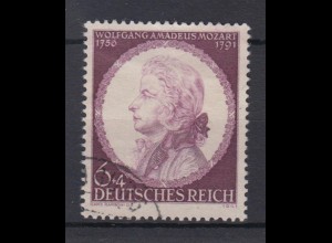 Deutsches Reich 810 Todestag Wolfgang Amadeus Mozart 6+ 4 Pf gestempelt /2