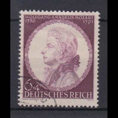 Deutsches Reich 810 Todestag Wolfgang Amadeus Mozart 6+ 4 Pf gestempelt /2