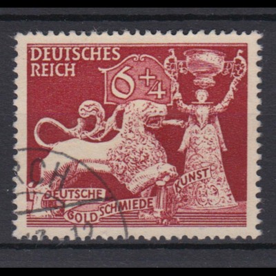 Deutsches Reich 816 Dt. Gesellschaft Goldschmiedekunst 6+ 4 Pf gestempelt /1