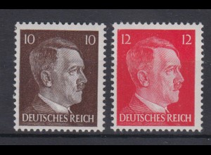 Deutsches Reich 826-827 Adolf Hitler 10 Pf + 12 Pf postfrisch