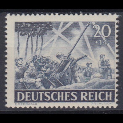 Deutsches Reich 838 Tag der Wehrmacht, Heldengedenktag 20+ 14 Pf postfrisch