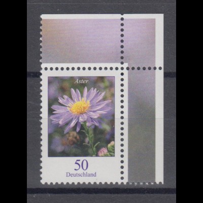 Bund 2463 Eckrand rechts oben Blumen Herbstaster 50 Cent postfrisch