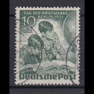 Berlin 80 Tag der Briefmarke 1951 Berlin 10+ 3 Pf gestempelt /1