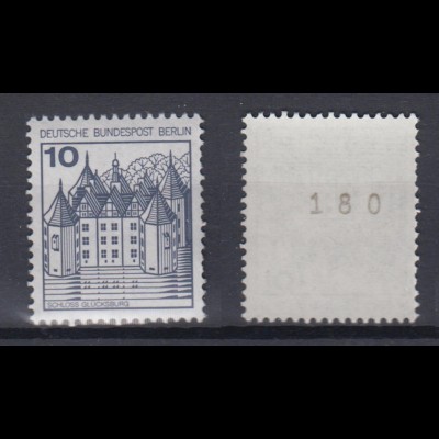 Berlin 532 II Letterset RM mit gerader Nr. Burgen + Schlösser 10 Pf postfrisch