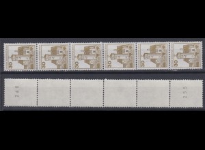 Berlin 534 II Letterset RM 6er Streifen Burgen + Schlösser 30 Pf postfrisch