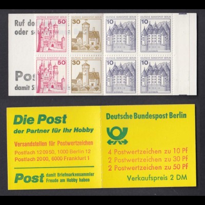 Berlin Markenheftchen 10b Burgen + Schlösser 1977 postfrisch 