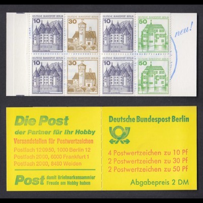 Berlin Markenheftchen 11f Burgen+Schlösser 1980 postfrisch 