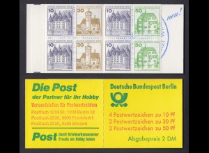 Berlin Markenheftchen 11f Burgen+Schlösser 1980 teilweise Druckausfall **