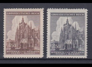 Böhmen + Mähren 140-141 600 Jahre St. Veits Dom in Prag 150 H + 250 H postfrisch