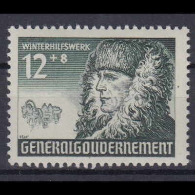 Generalgouvernement 59 Winterhilfswerk 12+ 8 Gr postfrisch