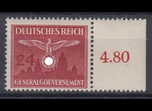 Generalgouvernement 31 Dienstmarke mit Seitenrand 24 Gr postfrisch /1