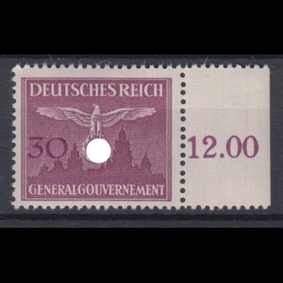 Generalgouvernement 32 Dienstmarke mit Seitenrand 30 Gr postfrisch /2