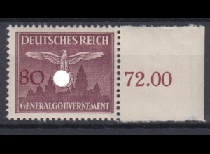 Generalgouvernement 35 Dienstmarke mit Seitenrand 80 Gr postfrisch