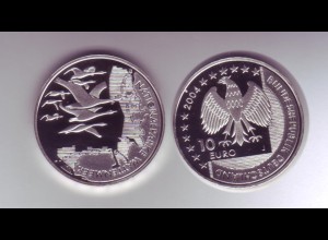 Silbermünze 10 Euro spiegelglanz 2004 Wattenmeer 