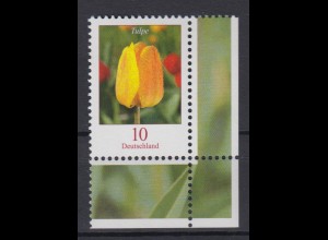 Bund 2484 Eckrand rechts unten Blumen Tulpe 10 Cent postfrisch
