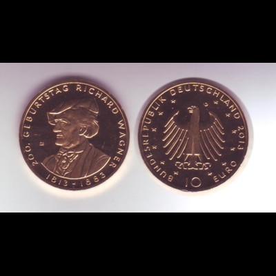 Münze 10 Euro 2013 Richard Wagner vergoldet