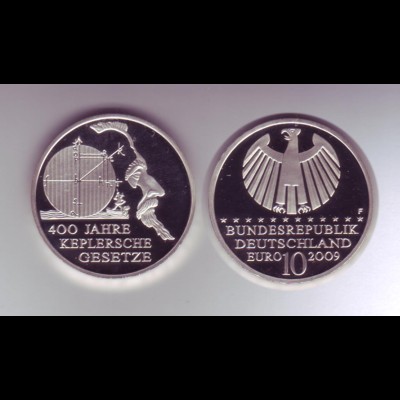 Silbermünze 10 Euro spiegelglanz 2009 400 Jahre Keplersche Gesetze 