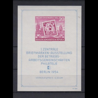 DDR Block 10 1. Zentrale Briefmarkenausst. Philatelie Berlin 1954 postfrisch