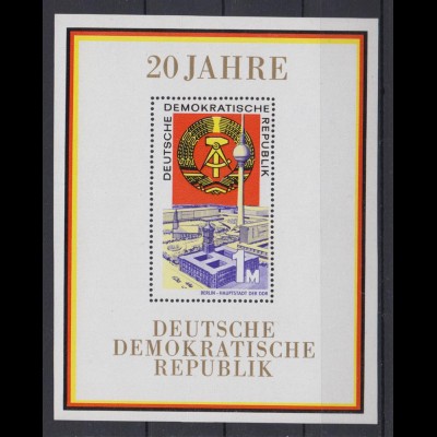 DDR Block 28 20 Jahre DDR 1 M postfrisch