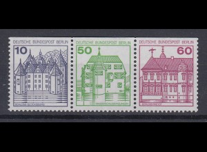 Berlin 532,615,611 C Zusammendruck W75 oben geschnitten Burgen + Schlösser **