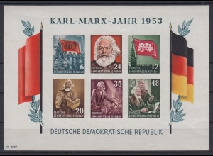 DDR Block 8 B ungezähnt Karl Marx Jahr postfrisch
