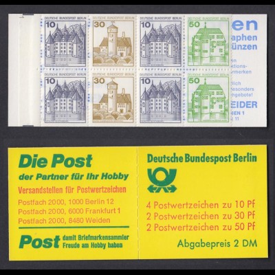 Berlin Markenheftchen 11k Burgen und Schlösser 1980 postfrisch 