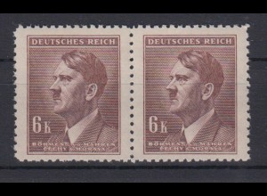 Böhmen + Mähren 105 waagerechtes Paar Adolf Hitler 6 K postfrisch