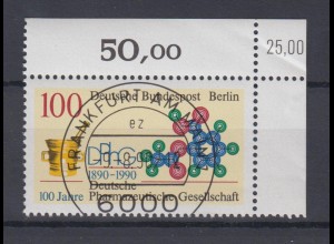 Berlin 875 korrigierter Bogenwertzähler Eckrand rechts ob. Pharmazeutische ESST