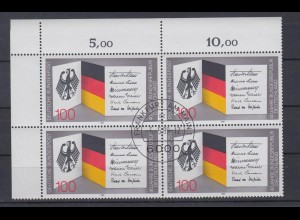 Bund 1421 Eckrand links oben 4er Block Bundesrepublik Deutschland ESST Frankfurt