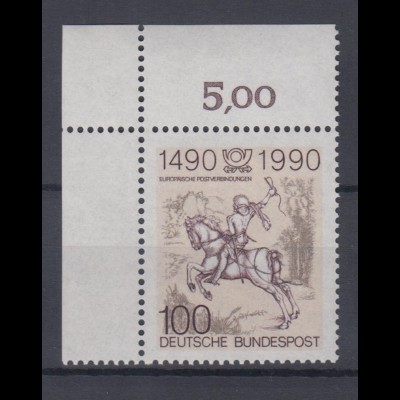 Bund 1445 Eckrand links oben 500 Jahre Postverbindung in Europa 100 Pf **