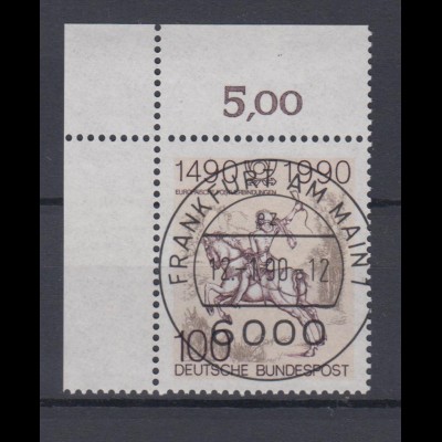 Bund 1445 Eckrand links oben 500 Jahre Postverbindung in Europa 100 Pf ESST