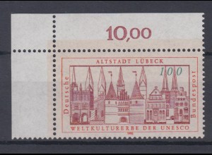 Bund 1447 Eckrand links oben UNESCO Welterbe 100 Pf postfrsich