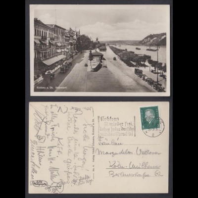 Ansichtskarte Koblenz a. Rhein Rheinwerft mit Sonderstempel