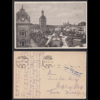 Ansichtskarte Mannheim Paradeplatz 1918