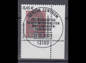 Bund 2299 Eckrand rechts unten SWK 45 Cent mit ESST Berlin
