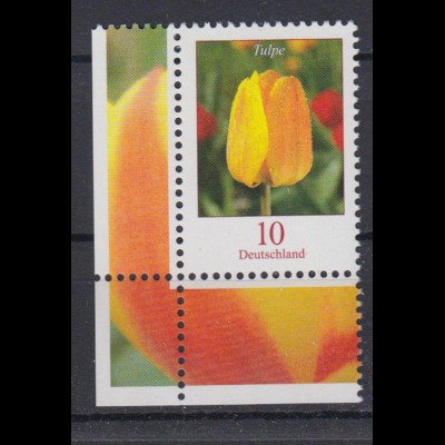Bund 2484 Eckrand links unten Blumen Tulpe 10 Cent postfrisch