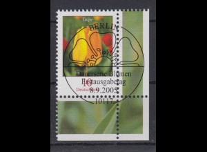 Bund 2484 Eckrand rechts unten Blumen Tulpe 10 Cent mit ESST Berlin