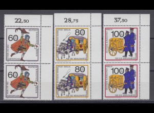 Berlin 852-854 Eckrand rechts oben Paare Postbeförderung kompl. Satz **