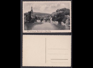 Ansichtskarte Bad Kreuznach Nahebrücke und Kauzenburg nicht gelaufen