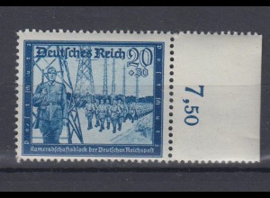 Deutsches Reich 892 mit Oberrand Reichspost (III) Bilder 1. Ausgabe 20+30 Pf **