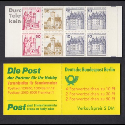 Berlin Markenheftchen 10a II Burgen und Schlösser 1977 postfrisch 