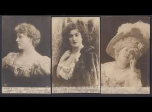 Ansichtskarte 3 Nostalgische Frauen Nr. 42, 46, 49 gestempelt Essen 1901