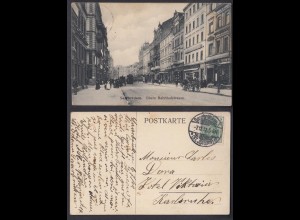Ansichtskarte Saarbrücken Obere Bahnhofstrasse gestempelt 1911