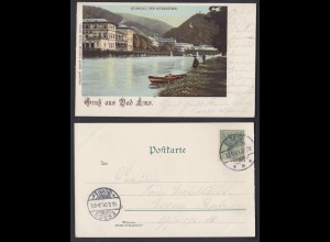 Ansichtskarte Gruss aus Bad Ems Kursaal und Kurbrücke gestempelt Ems 1901