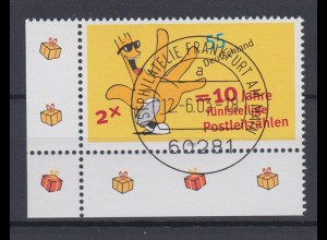 Bund 2344 Eckrand links unten 10 Jahre fünfstellige Postleitzahl 55 C ESST