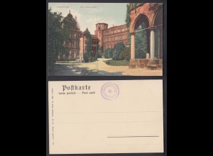 Ansichtskarte Heidelberg Der Schlosshof nicht gelaufen