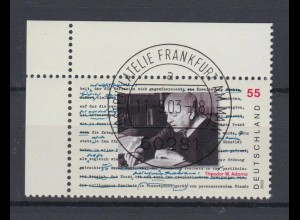 Bund 2361 Eckrand links oben Theodor W. Adorno 55 Cent ESST Frankfurt