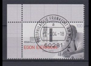 Bund 2421 Eckrand links oben 100. Geburtstag Egon Eiermann 100 C ESST Frankfurt