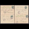 4 alte Ansichtskarten schöne Frauen gestempelt 1902
