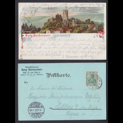 Ansichtskarte Gruss aus der Burg Blankenstein 1902